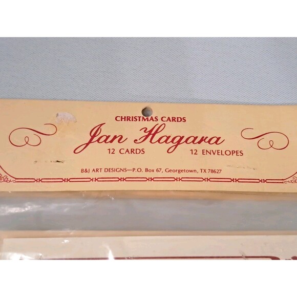 Jan Hagara Christmas Cards 12 cards + 12 Envelopes Vintage 1982 Ephemera - Picture 4 of 6